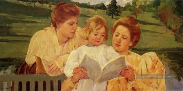 Mary Cassatt œuvres - Le jardin Lecture des mères des enfants Mary Cassatt